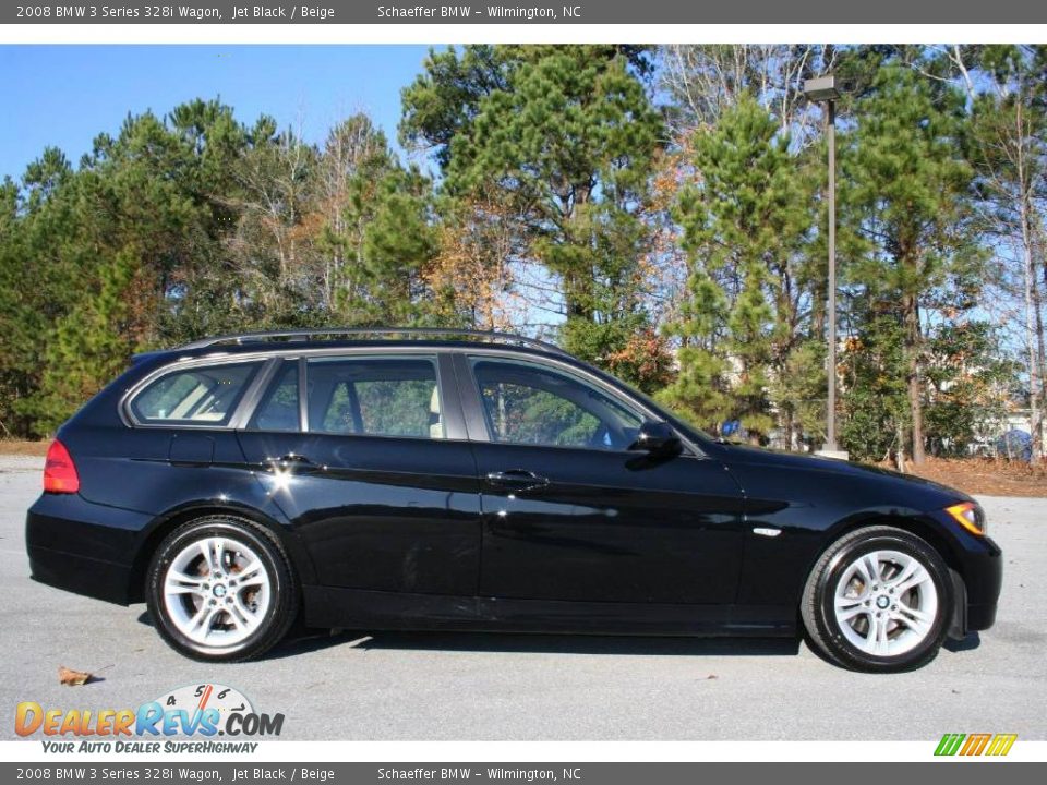 2008 BMW 3 Series 328i Wagon Jet Black / Beige Photo #8