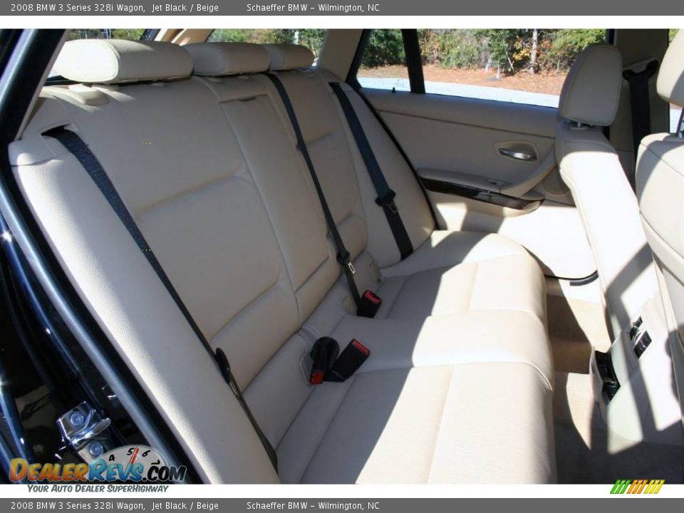 2008 BMW 3 Series 328i Wagon Jet Black / Beige Photo #11