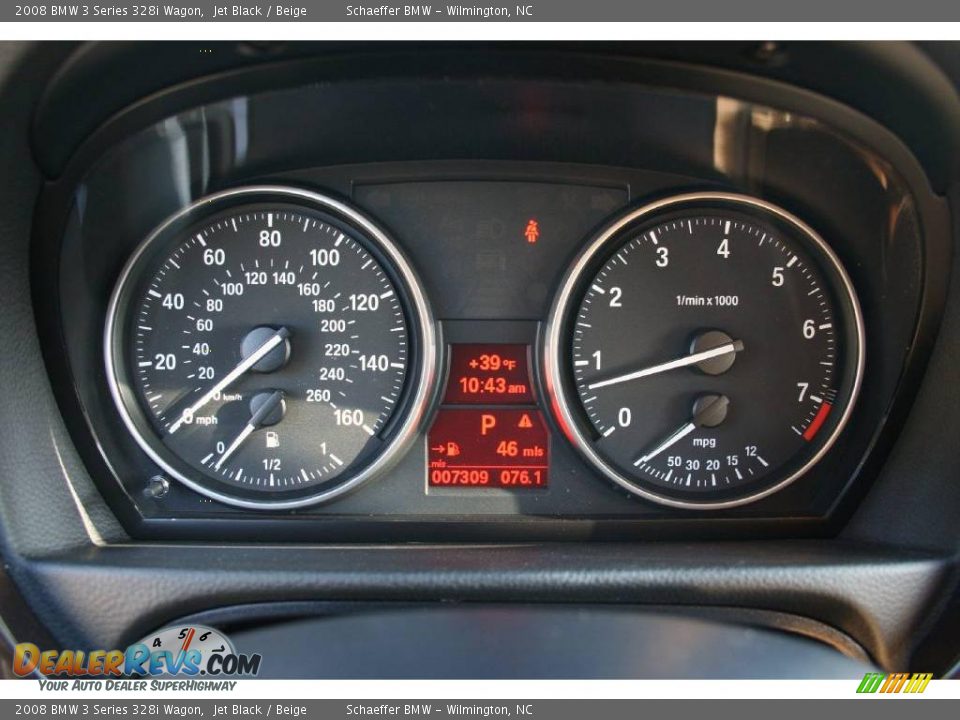 2008 BMW 3 Series 328i Wagon Jet Black / Beige Photo #14