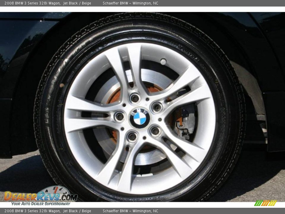 2008 BMW 3 Series 328i Wagon Jet Black / Beige Photo #18