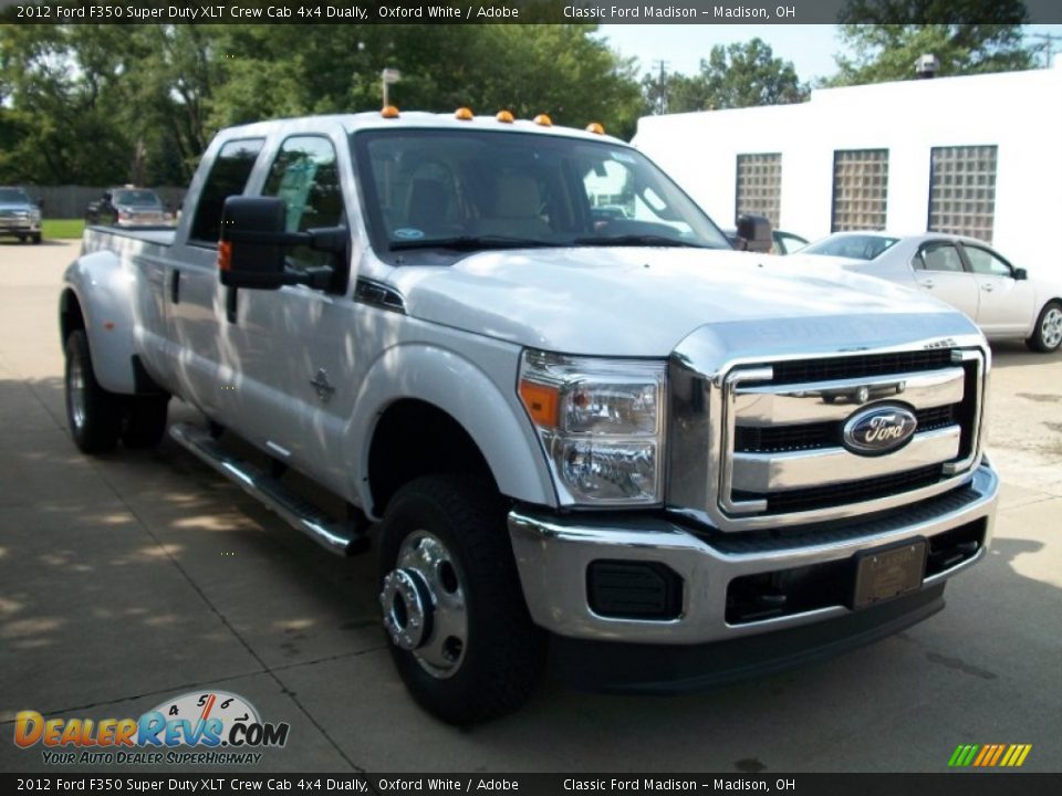 2012 Ford F350 Super Duty XLT Crew Cab 4x4 Dually Oxford White / Adobe Photo #3