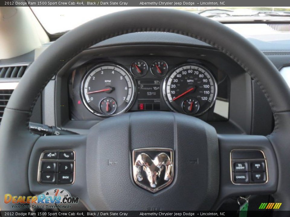 2012 Dodge Ram 1500 Sport Crew Cab 4x4 Steering Wheel Photo #12