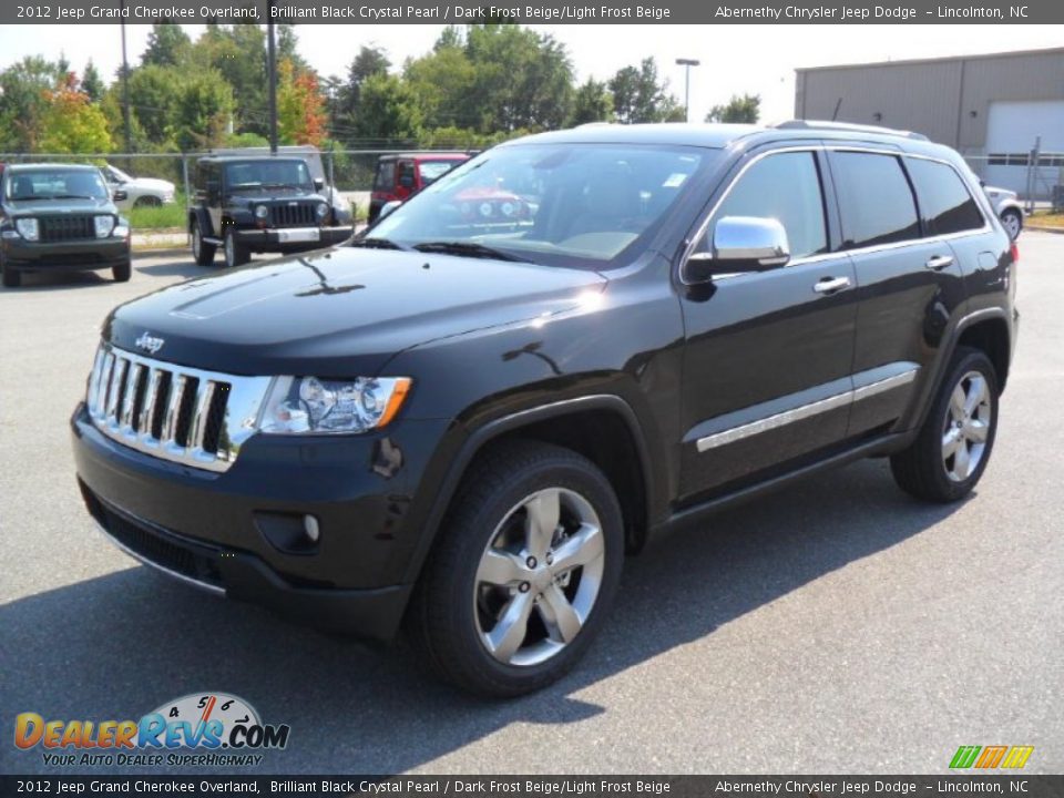 2012 Jeep Grand Cherokee Overland Brilliant Black Crystal Pearl / Dark Frost Beige/Light Frost Beige Photo #1