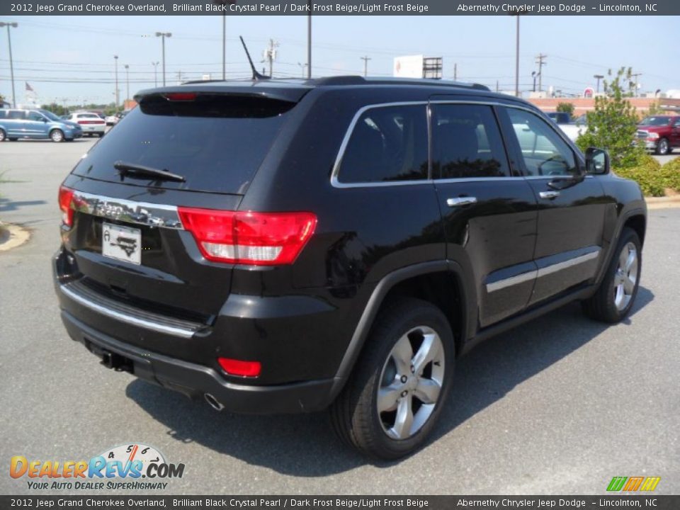 2012 Jeep Grand Cherokee Overland Brilliant Black Crystal Pearl / Dark Frost Beige/Light Frost Beige Photo #4