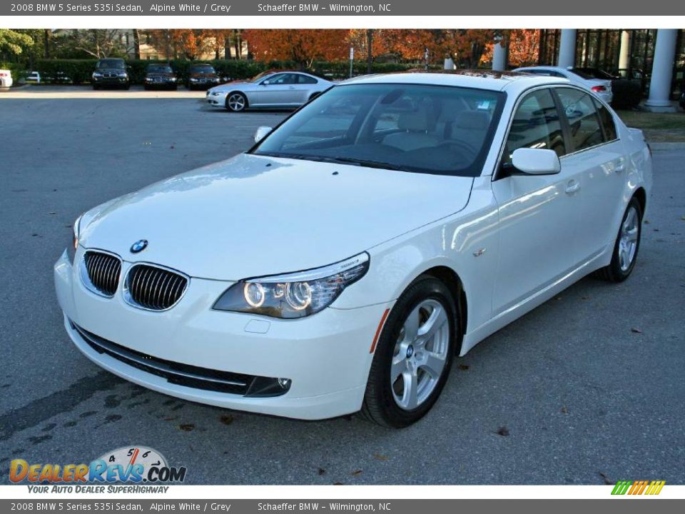2008 BMW 5 Series 535i Sedan Alpine White / Grey Photo #3