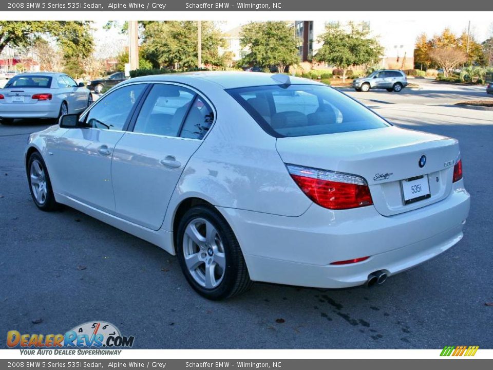 2008 BMW 5 Series 535i Sedan Alpine White / Grey Photo #4