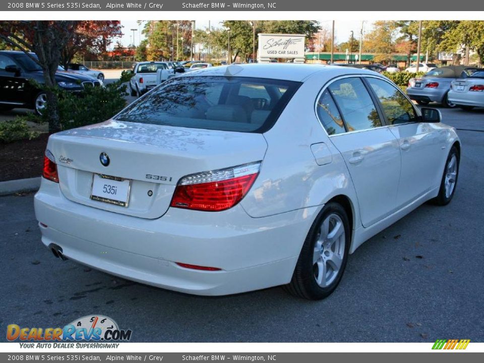 2008 BMW 5 Series 535i Sedan Alpine White / Grey Photo #5