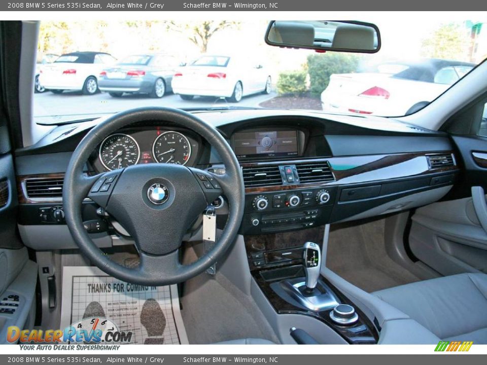2008 BMW 5 Series 535i Sedan Alpine White / Grey Photo #8
