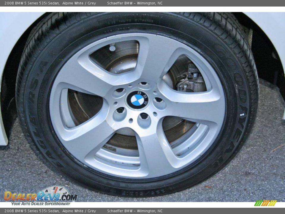 2008 BMW 5 Series 535i Sedan Alpine White / Grey Photo #9