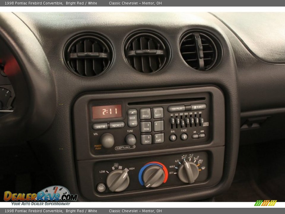 Controls of 1998 Pontiac Firebird Convertible Photo #11