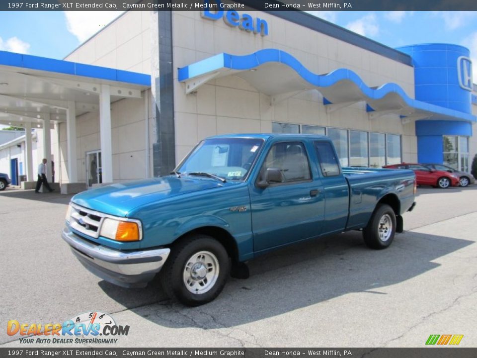 1997 Ford Ranger XLT Extended Cab Cayman Green Metallic / Medium Graphite Photo #1