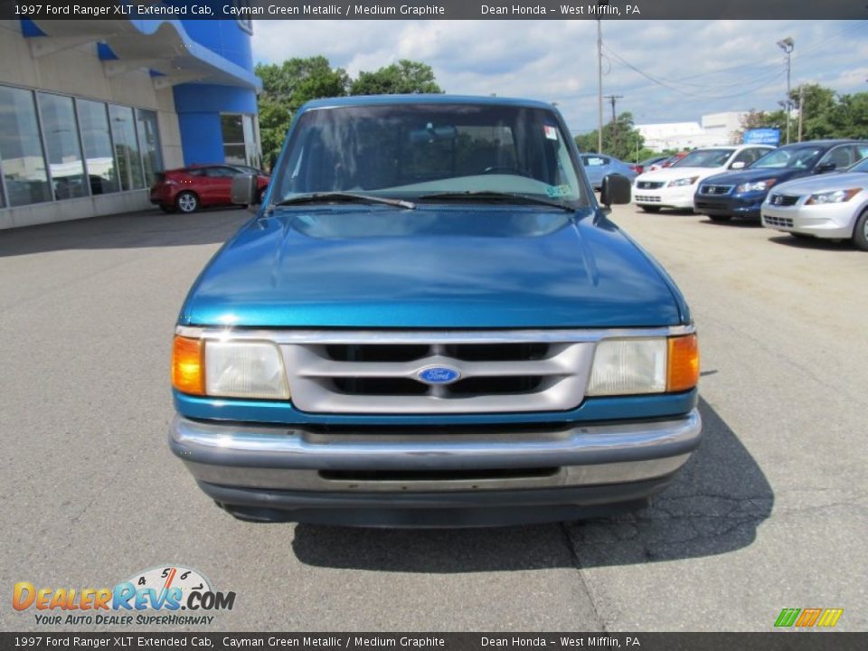 1997 Ford Ranger XLT Extended Cab Cayman Green Metallic / Medium Graphite Photo #8