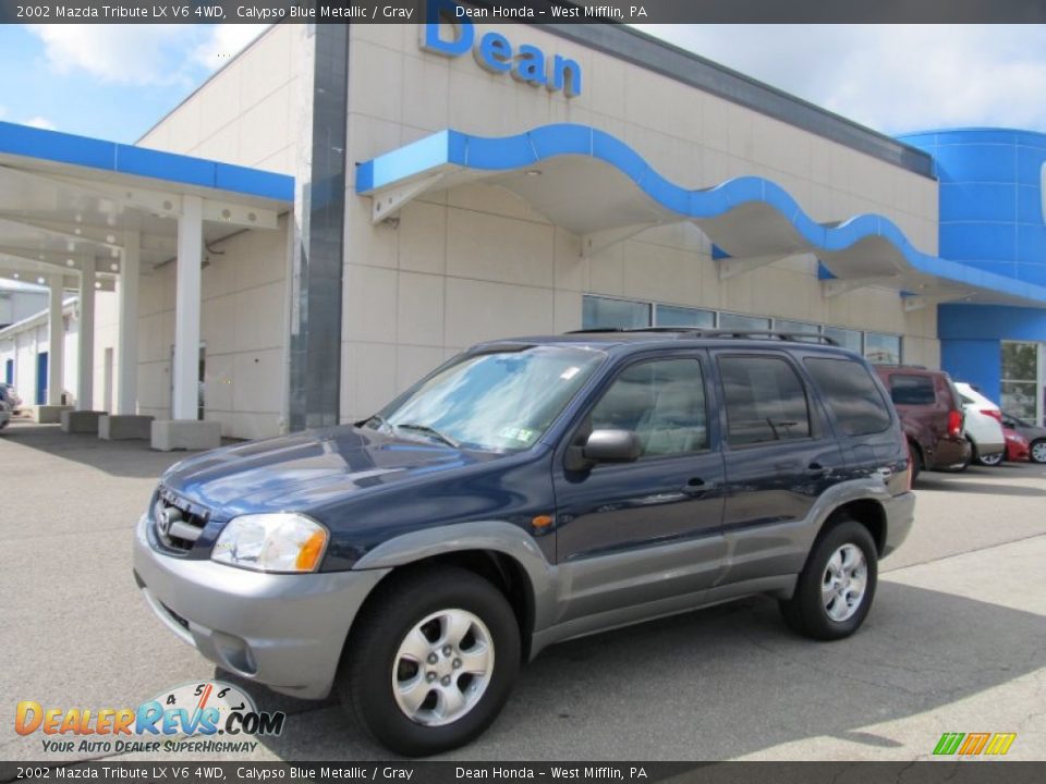 2002 Mazda Tribute LX V6 4WD Calypso Blue Metallic / Gray Photo #1