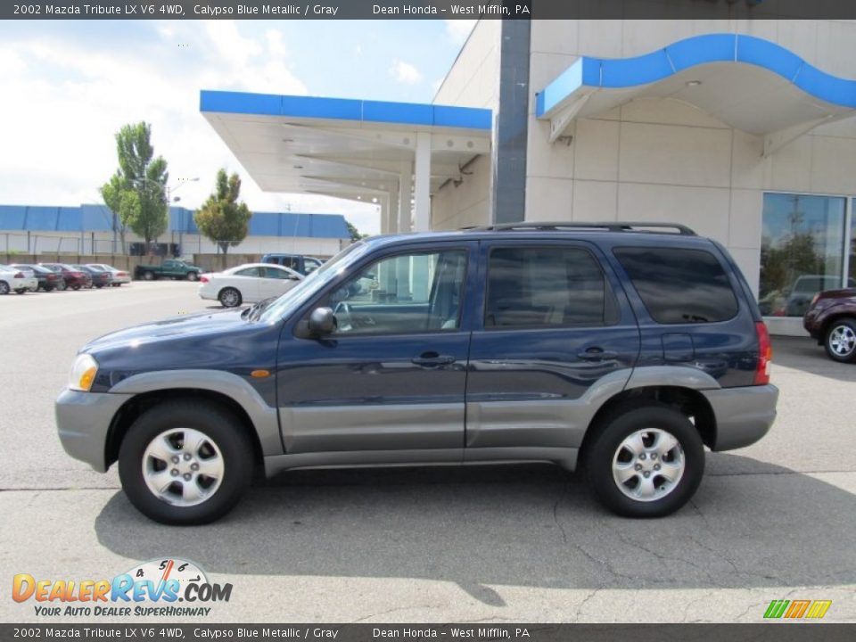 2002 Mazda Tribute LX V6 4WD Calypso Blue Metallic / Gray Photo #2