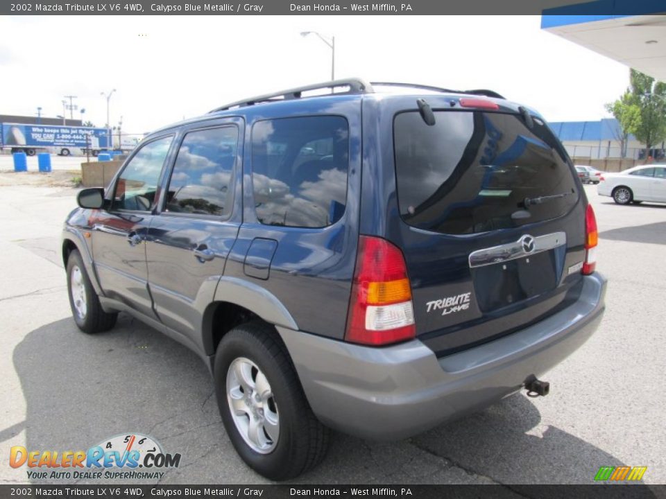 2002 Mazda Tribute LX V6 4WD Calypso Blue Metallic / Gray Photo #3