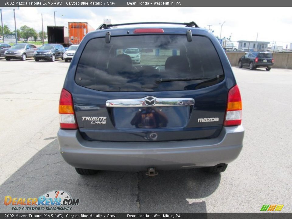 2002 Mazda Tribute LX V6 4WD Calypso Blue Metallic / Gray Photo #4