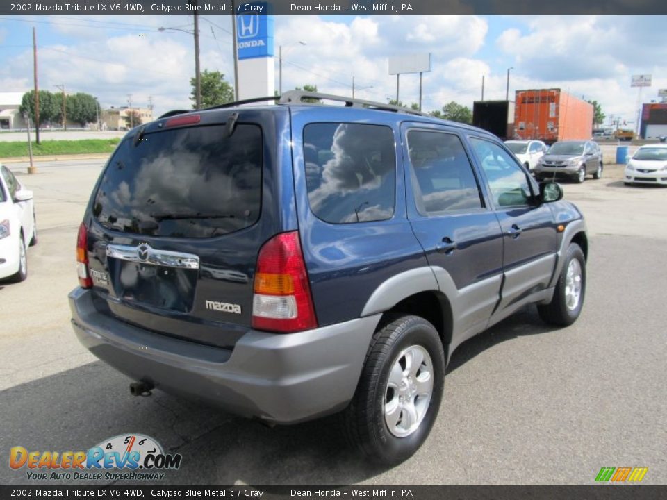 2002 Mazda Tribute LX V6 4WD Calypso Blue Metallic / Gray Photo #6