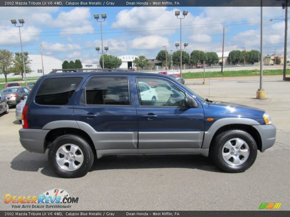 2002 Mazda Tribute LX V6 4WD Calypso Blue Metallic / Gray Photo #7