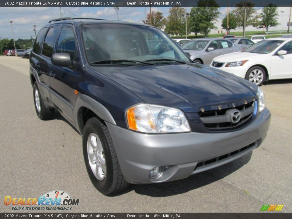 2002 Mazda Tribute LX V6 4WD Calypso Blue Metallic / Gray Photo #8