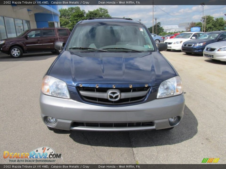 2002 Mazda Tribute LX V6 4WD Calypso Blue Metallic / Gray Photo #9