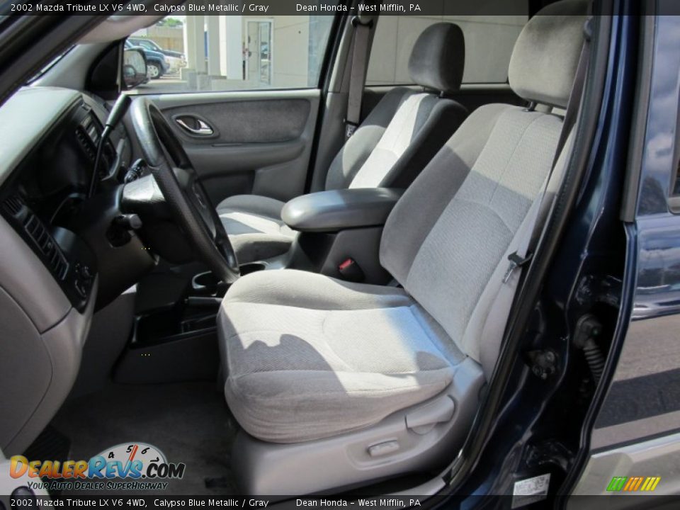 2002 Mazda Tribute LX V6 4WD Calypso Blue Metallic / Gray Photo #13