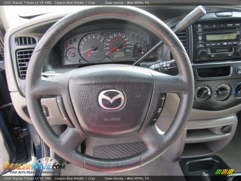 2002 Mazda Tribute LX V6 4WD Calypso Blue Metallic / Gray Photo #15