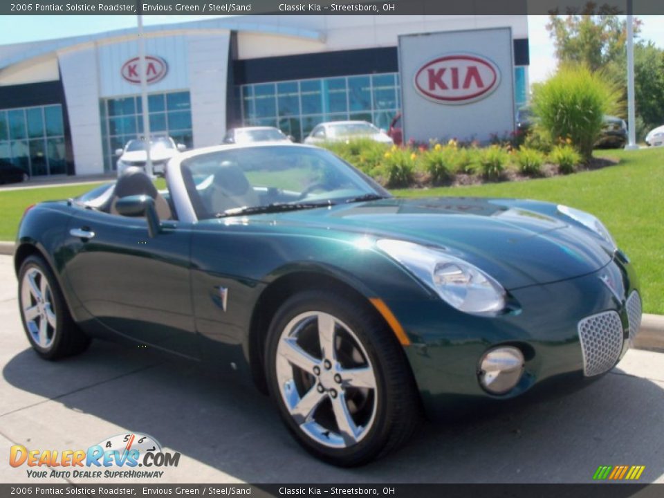 2006 Pontiac Solstice Roadster Envious Green / Steel/Sand Photo #1