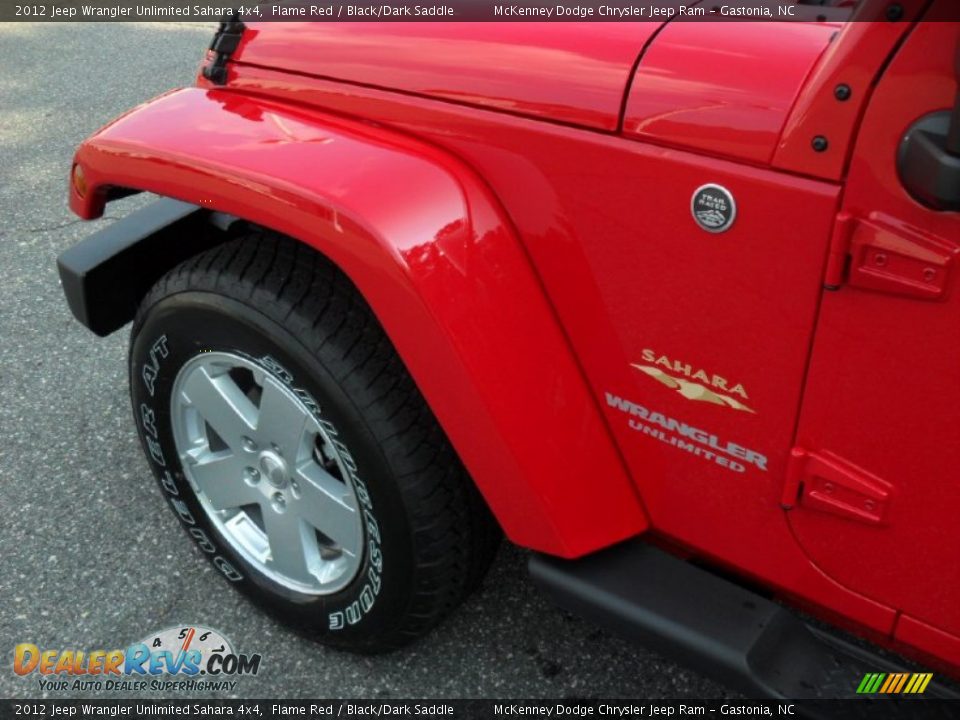 2012 Jeep Wrangler Unlimited Sahara 4x4 Flame Red / Black/Dark Saddle Photo #6