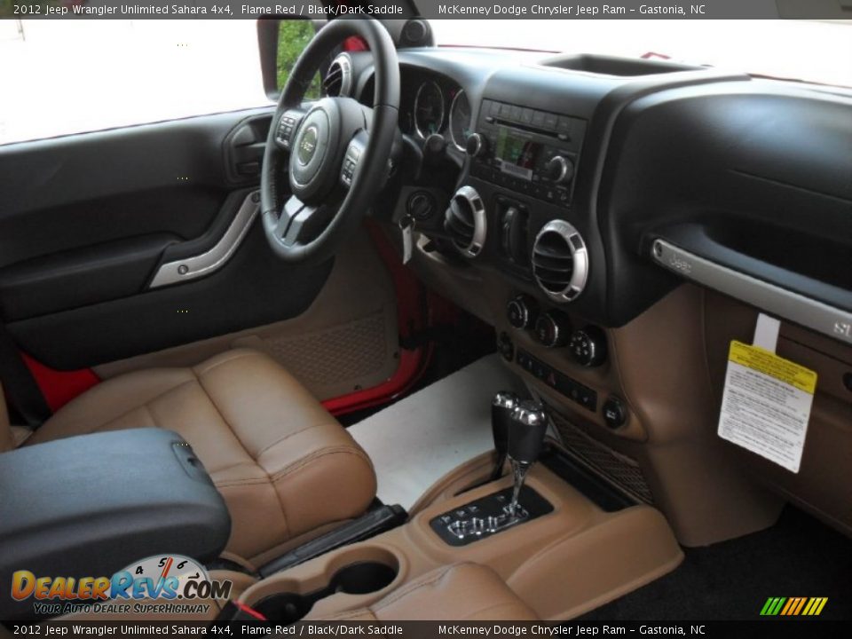 Black/Dark Saddle Interior - 2012 Jeep Wrangler Unlimited Sahara 4x4 Photo #22