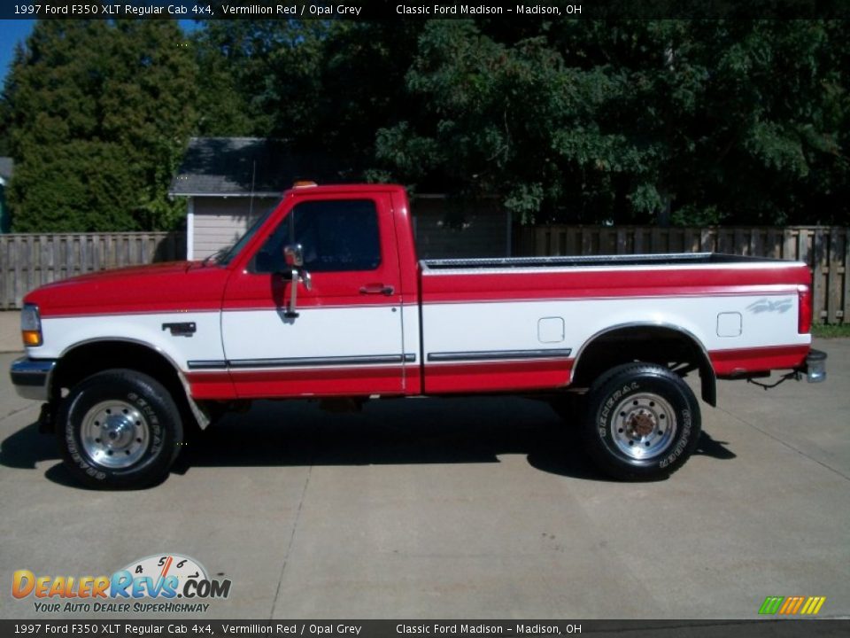 Vermillion Red 1997 Ford F350 XLT Regular Cab 4x4 Photo #8