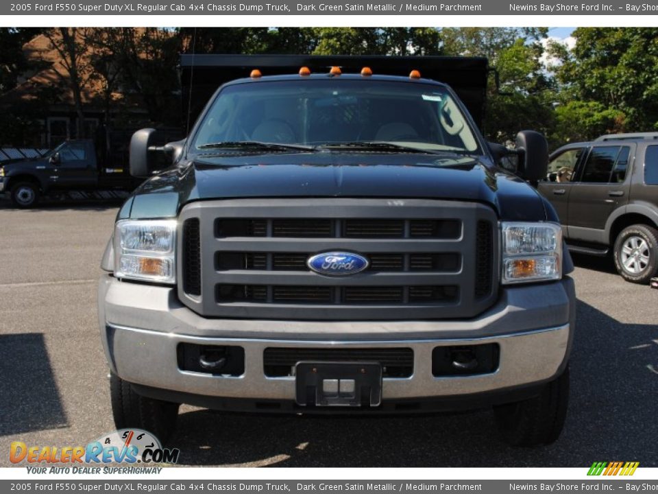 Dark Green Satin Metallic 2005 Ford F550 Super Duty XL Regular Cab 4x4 Chassis Dump Truck Photo #2