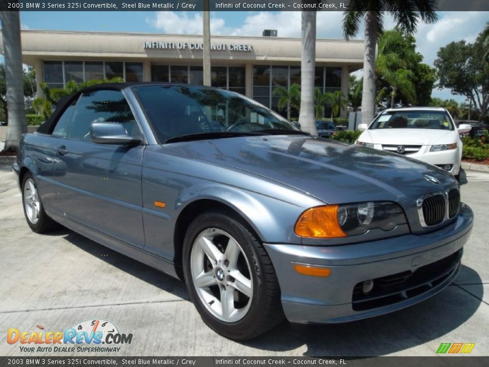 2003 BMW 3 Series 325i Convertible Steel Blue Metallic / Grey Photo #1
