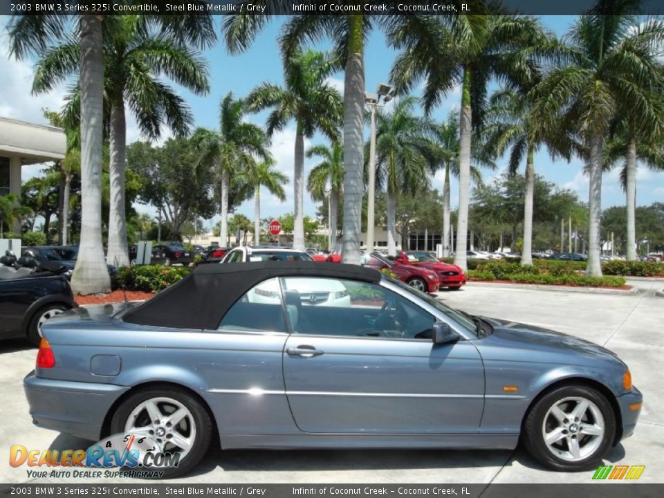 2003 BMW 3 Series 325i Convertible Steel Blue Metallic / Grey Photo #5