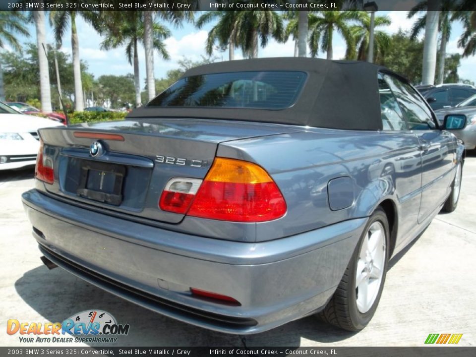 2003 BMW 3 Series 325i Convertible Steel Blue Metallic / Grey Photo #6