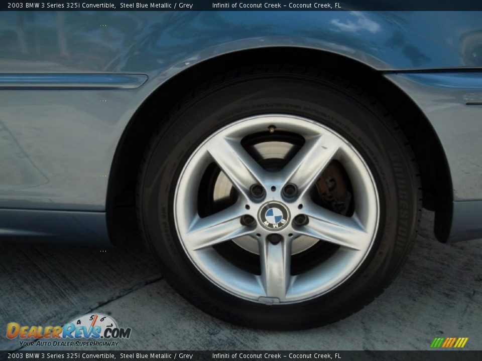 2003 BMW 3 Series 325i Convertible Steel Blue Metallic / Grey Photo #10