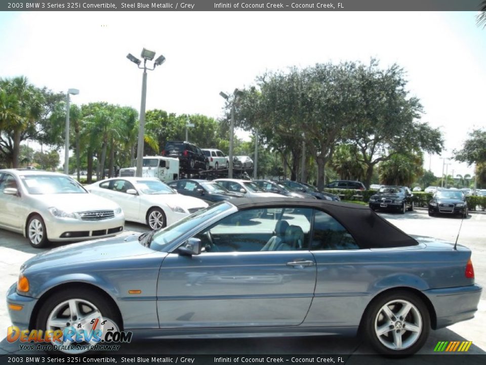 2003 BMW 3 Series 325i Convertible Steel Blue Metallic / Grey Photo #12