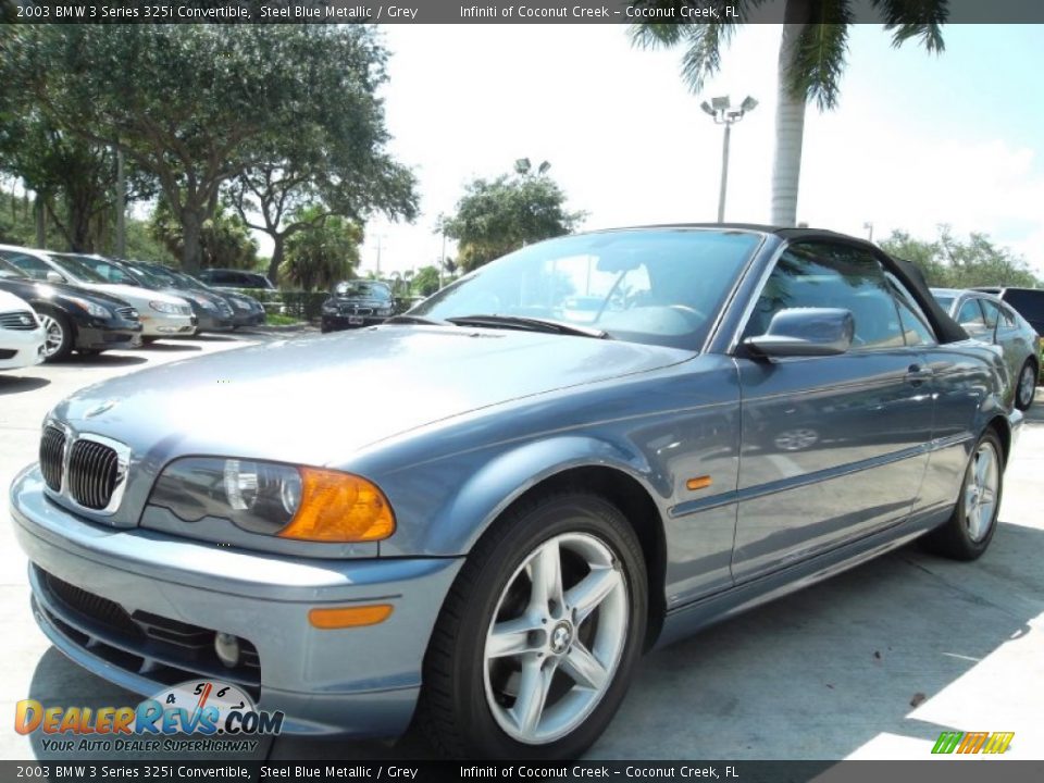 2003 BMW 3 Series 325i Convertible Steel Blue Metallic / Grey Photo #13