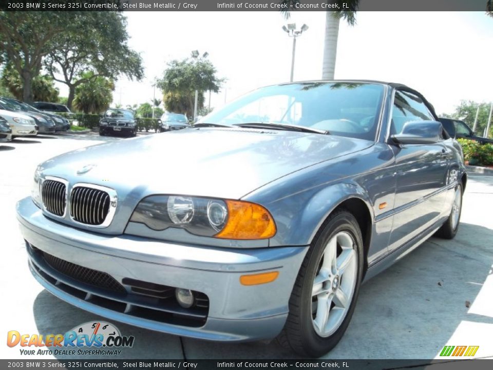 2003 BMW 3 Series 325i Convertible Steel Blue Metallic / Grey Photo #14