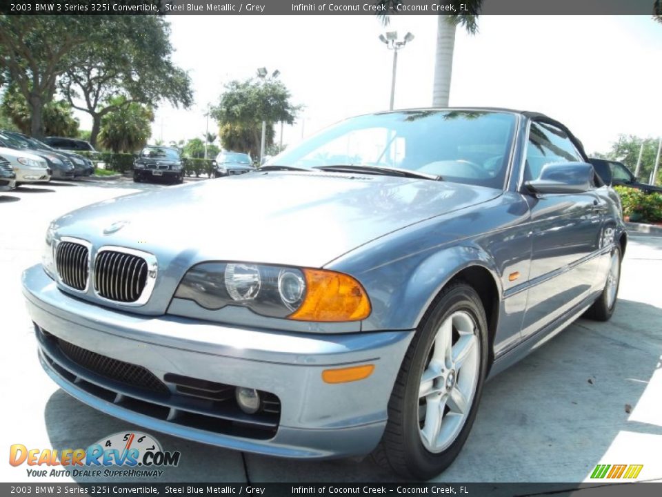 2003 BMW 3 Series 325i Convertible Steel Blue Metallic / Grey Photo #14