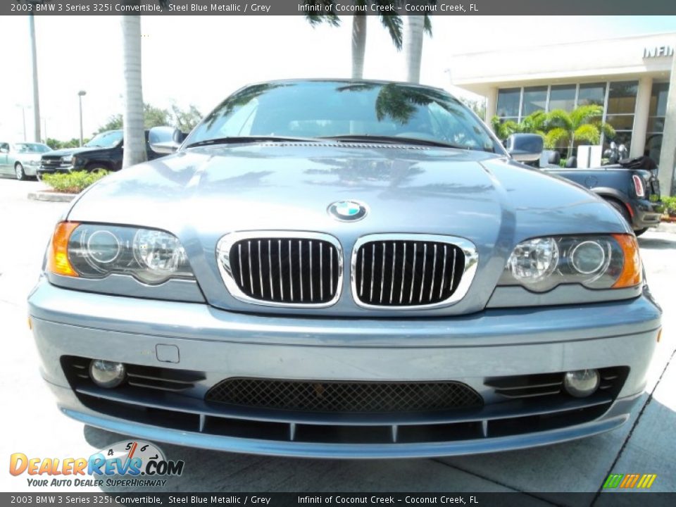 2003 BMW 3 Series 325i Convertible Steel Blue Metallic / Grey Photo #15