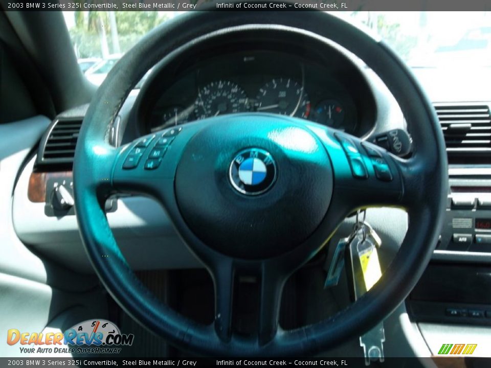2003 BMW 3 Series 325i Convertible Steel Blue Metallic / Grey Photo #26