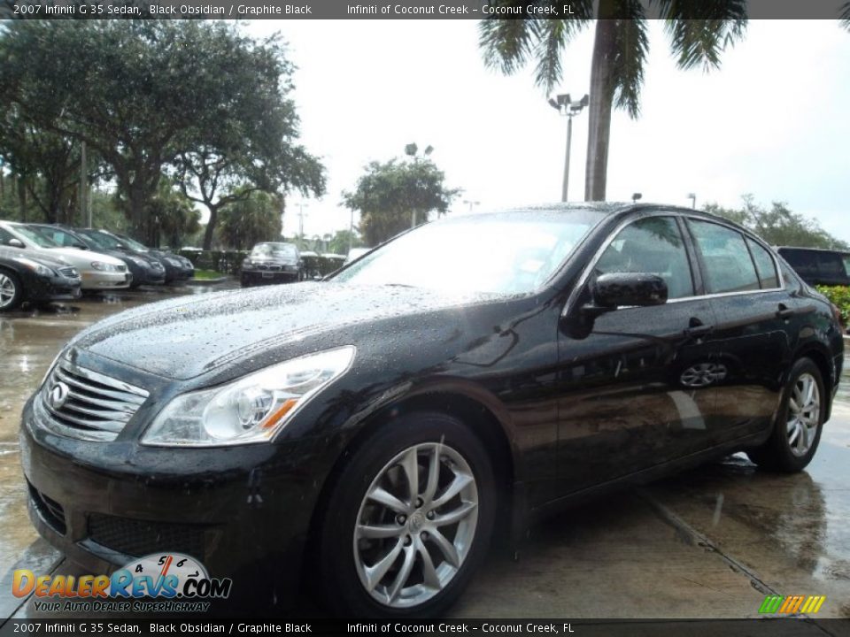 2007 Infiniti G 35 Sedan Black Obsidian / Graphite Black Photo #13