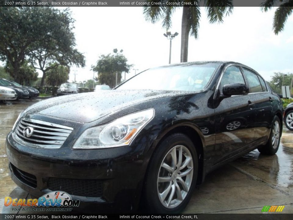 2007 Infiniti G 35 Sedan Black Obsidian / Graphite Black Photo #14