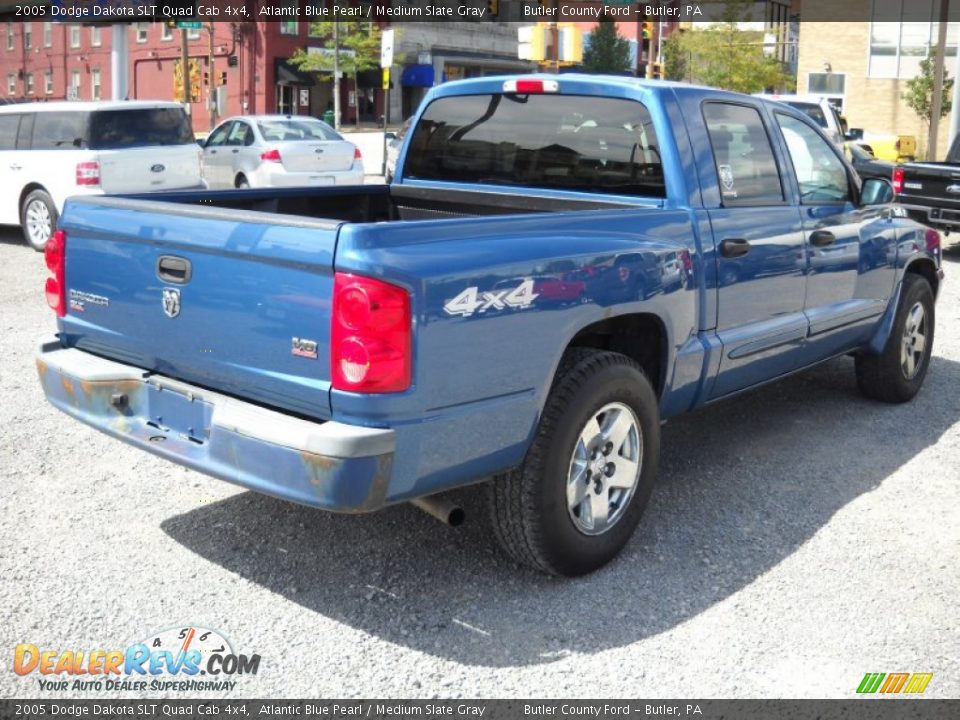 2005 Dodge Dakota SLT Quad Cab 4x4 Atlantic Blue Pearl / Medium Slate Gray Photo #2