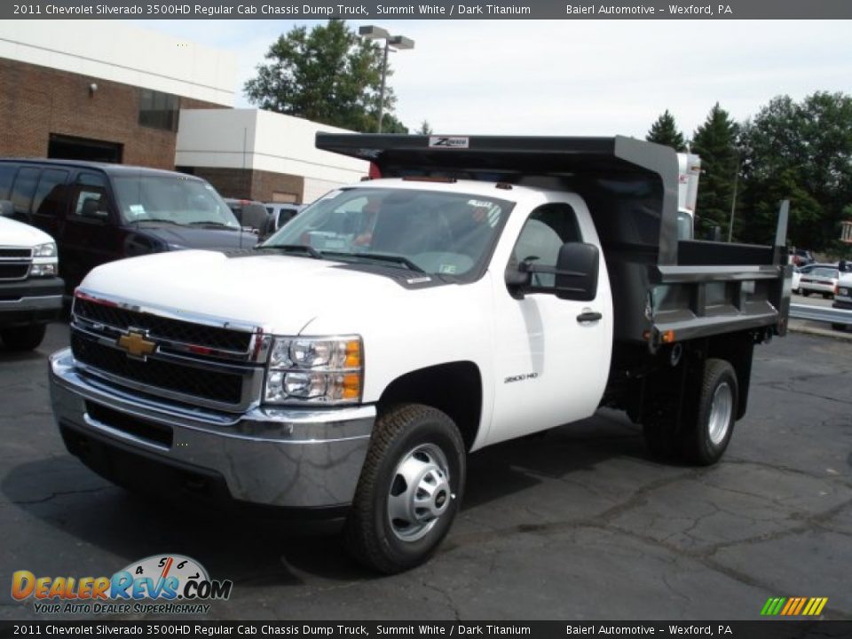 2011 Chevrolet Silverado 3500HD Regular Cab Chassis Dump Truck Summit White / Dark Titanium Photo #2