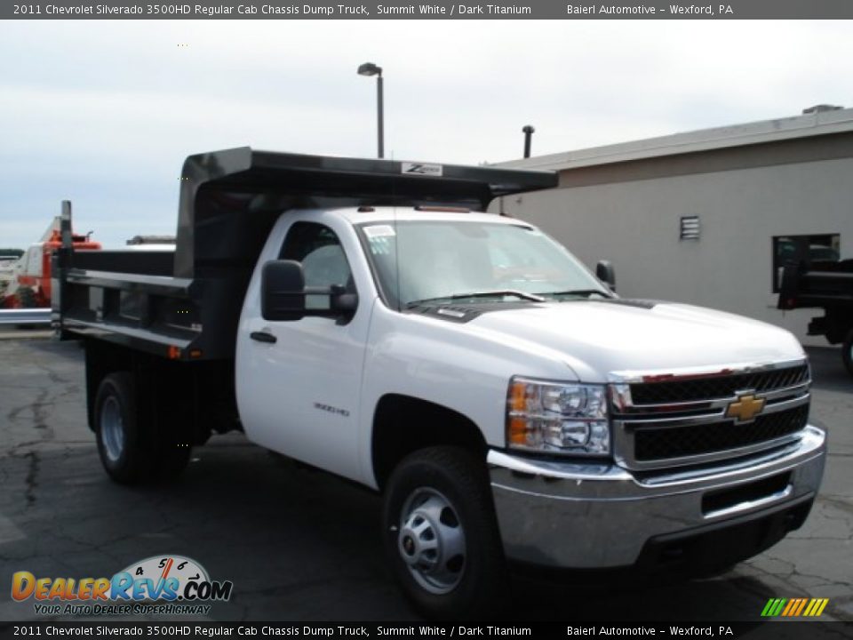 2011 Chevrolet Silverado 3500HD Regular Cab Chassis Dump Truck Summit White / Dark Titanium Photo #4