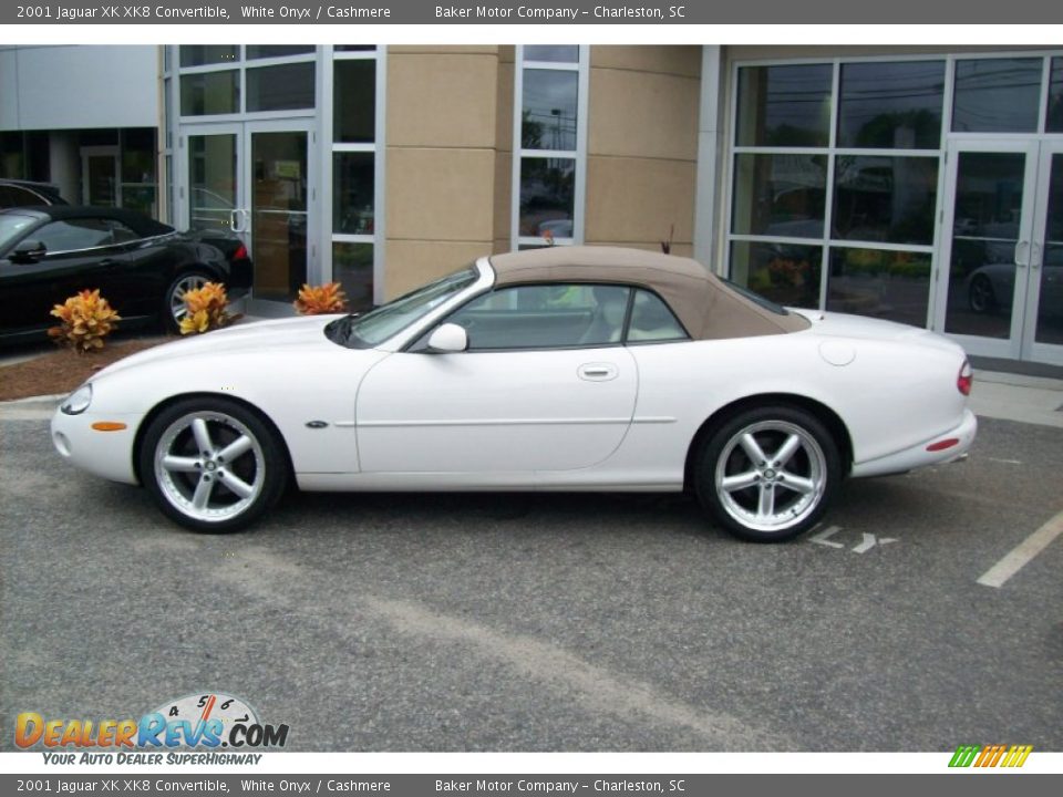 2001 Jaguar XK XK8 Convertible White Onyx / Cashmere Photo #2