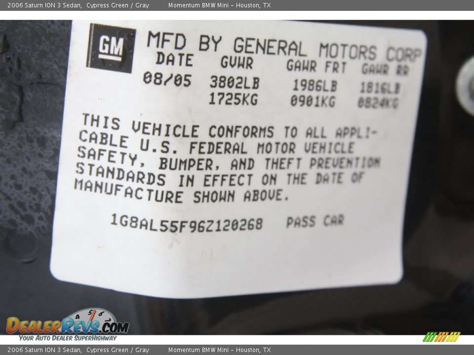 2006 Saturn ION 3 Sedan Cypress Green / Gray Photo #8