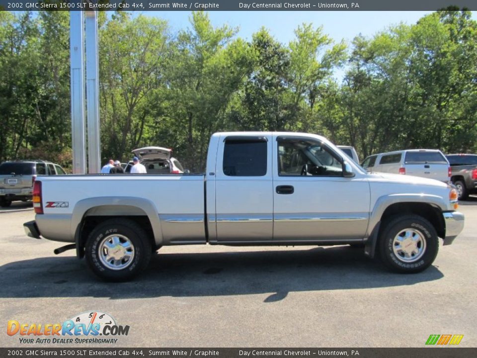 2002 GMC Sierra 1500 SLT Extended Cab 4x4 Summit White / Graphite Photo #4