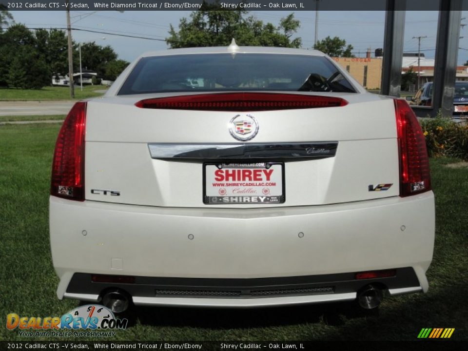 2012 Cadillac CTS -V Sedan White Diamond Tricoat / Ebony/Ebony Photo #6
